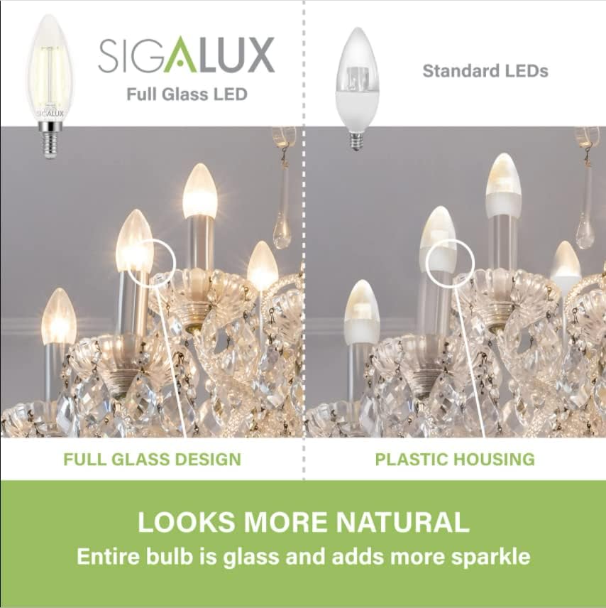 Led Лампа Sigalux E12 с регулируема Яркост, Led Крушки във формата на sconces свещ 40 Вата, Крушки на Полилея,