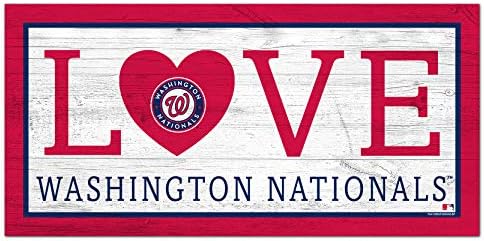 MLB Washington Nationals Унисекс Знак на Любов Washington Nationals, Отборен Цвят 6 x 12