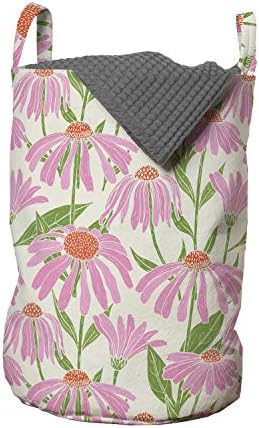 Чанта за дрехи Ambesonne Art Garden, Стъбла и листа от Ехинацея с Ботаническата Модел, Градински Растения, Кошница