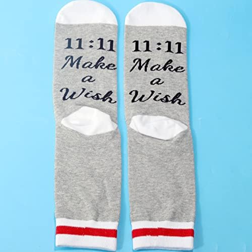 PWHAOO 1 Чифт Чорапи с пожелания 11:11 Чорапи с загаданными желания Духовен Подарък за баба Няма желания