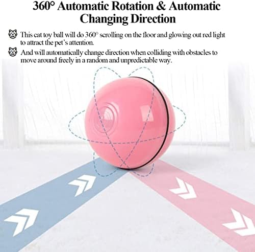 Интерактивни Играчки за котки Топката с led подсветка, Интелектуален Балон с автоматично завъртане на 360 Градуса,